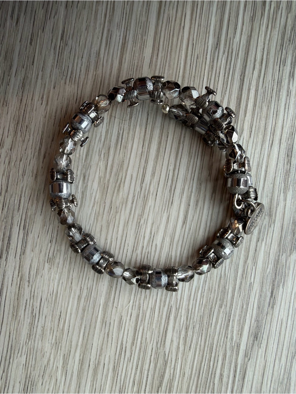 Alex and Ani Silver Beaded Wrap Bracelet